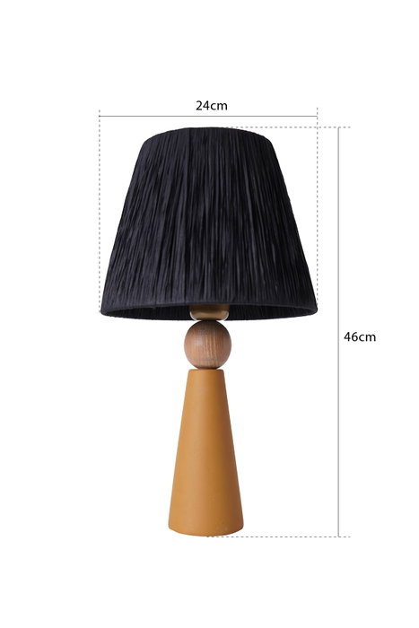 Opviq Lámpara de Mesa de Cerámica Amarillo y Negro